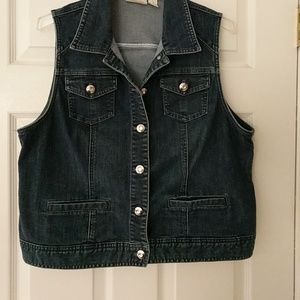 Chico's Jeans New Platinum Denim Vest
